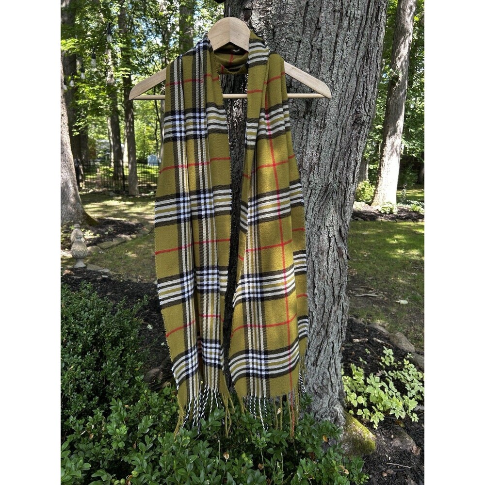 Cashmere Feel Scarf Plaid Fringe SOFT! Preppy Heritage Academia Old Money - Picture 2 of 5
